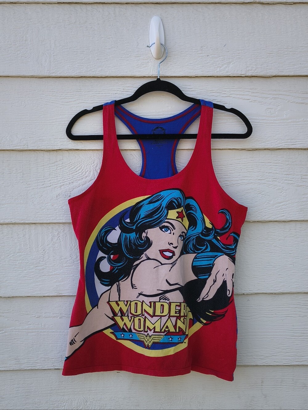 DC Comics Wonder Woman Red and Blue Racerback Tank Top
